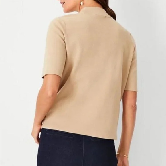 NWT Ann Taylor Women's Sequin Short Sleeve Sweater Navy Blue Size S Petite - Picture 4 of 16